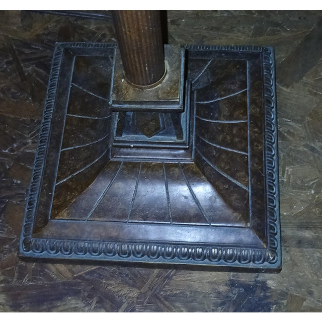 1970s 1970s Arts & Crafts Style Stained Glass Torchiere Floor Lamp For Sale - Image 5 of 7