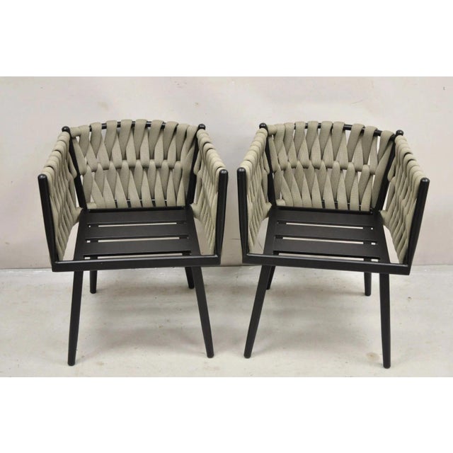 Rove Concepts Pierre Outdoor Dining Chair Aluminum Frame Woven Design - A Pair For Sale - Image 4 of 12