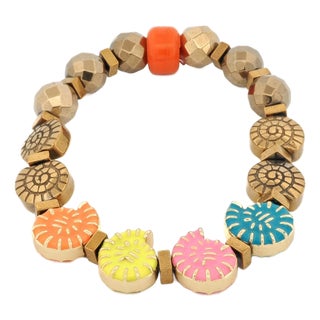 Joyful Sea Shell Colorful Beaded Bracelet For Sale