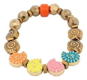 Joyful Sea Shell Colorful Beaded Bracelet