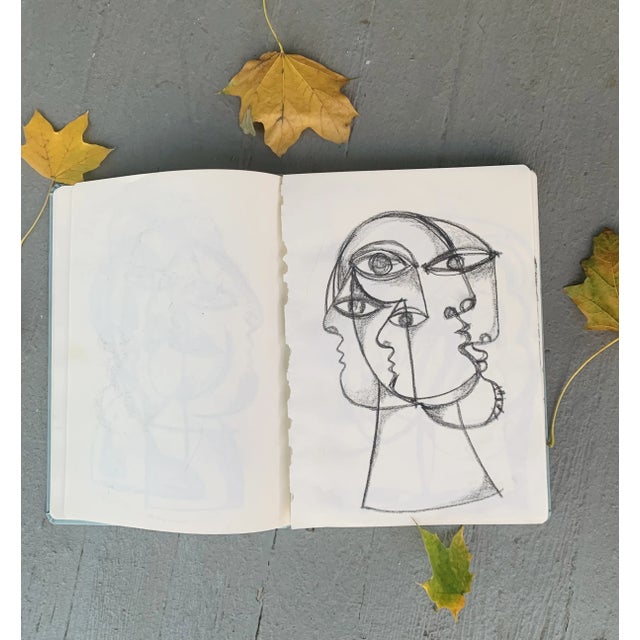 2020s Contemporary Abstract Charcoal Drawing by Louie DeVito Framed For Sale - Image 5 of 7