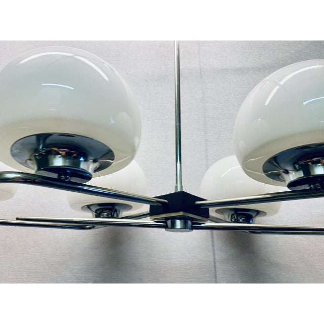 Italian Space Age Ceiling Light in Opaline Glass, Italy, 1960s For Sale - Image 16 of 18