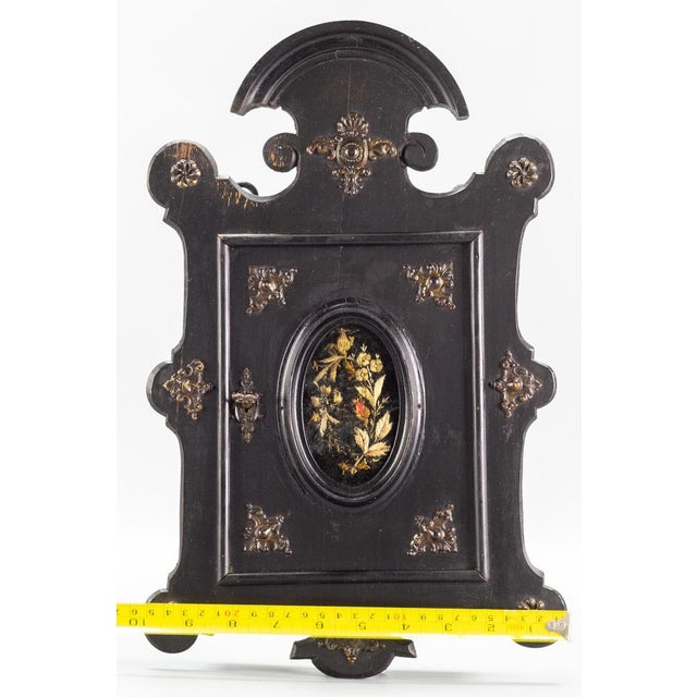 Small Louis Philippe Black Wooden Wall Hanging Key Cabinet, 1890s For Sale - Image 18 of 18