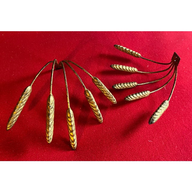 1930s Art Deco Gilt Metal Mirror or Furniture Mounts in the Form of Sheaves of Wheat - a Pair For Sale - Image 5 of 13