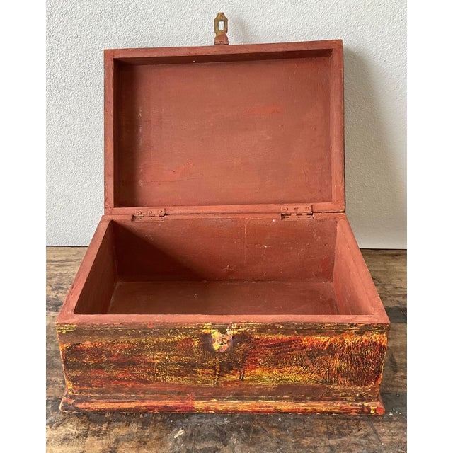 Vintage Patinated Brass Anchor Box For Sale - Image 4 of 12