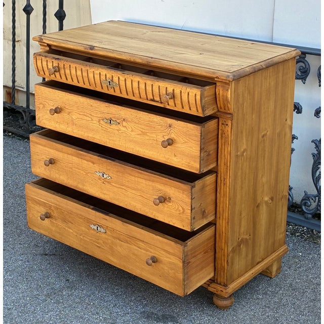 Pine Chest of Four Drawers, Denmark For Sale - Image 12 of 15