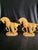 vintage Mid-Century modern ceramic horse sculptures. Glazed in a rich, high-gloss mustard yellow/caramel ochre, these...
