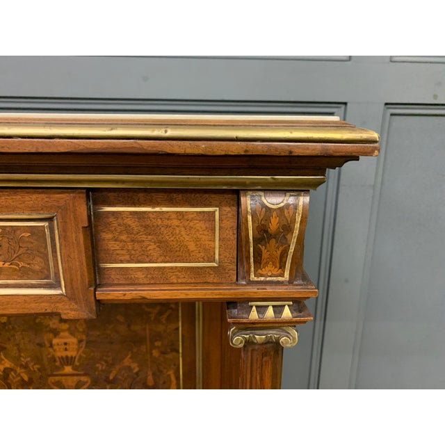 Antique Walnut Marquetry Pier Table, 1870 For Sale - Image 15 of 18