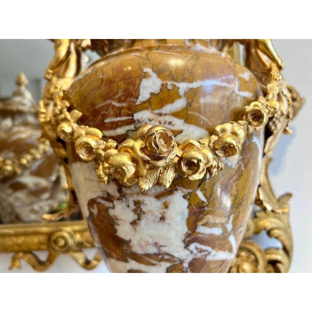 Napoleon III Marble Urns Decorated with Putti, Set of 2 For Sale - Image 13 of 16