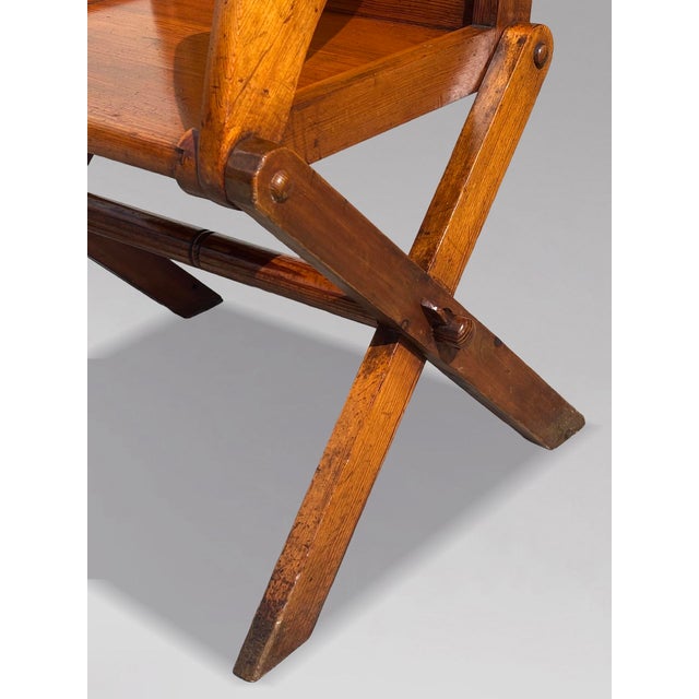 Wood 19th Century Victorian Pitch Pine Glastonbury Armchairs, 1880, Set of 2 For Sale - Image 7 of 13