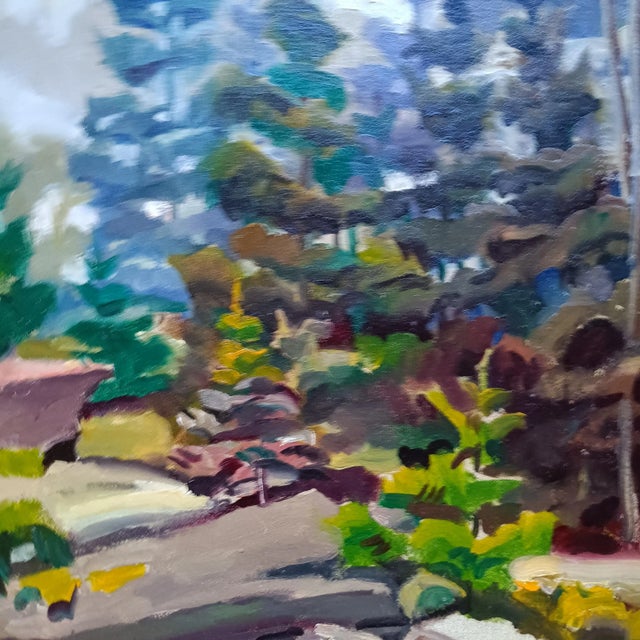 This vibrant, light-filled original oil painting invites us to journey deep into the pine woods of Maine. Come scramble...