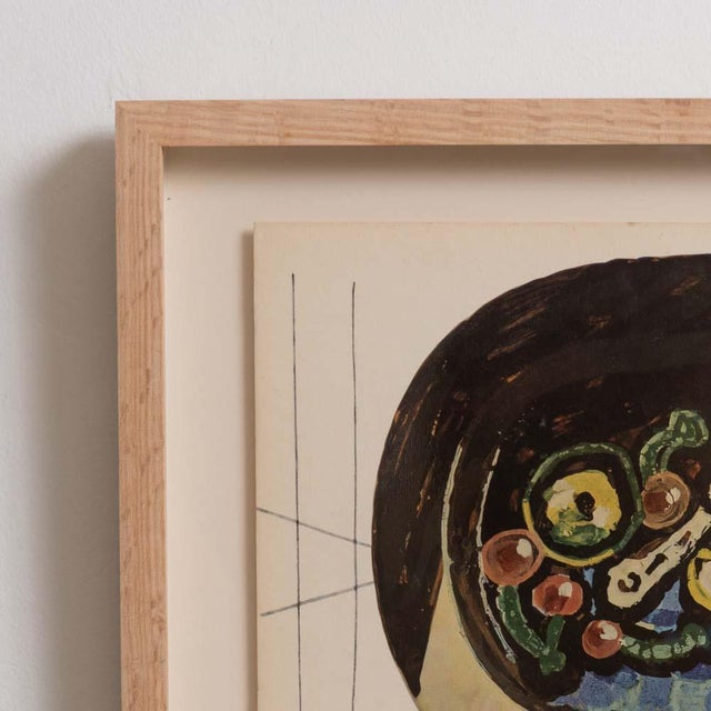 Abstract 1948 Framed Lithographic Plate, Céramiques De Picasso For Sale - Image 3 of 8