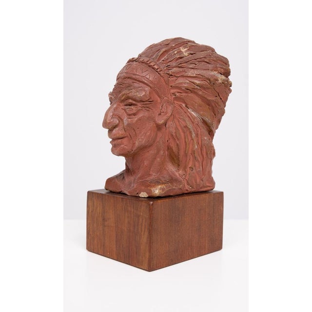 Small Terracotta Indian Bust, 1960s For Sale - Image 10 of 11