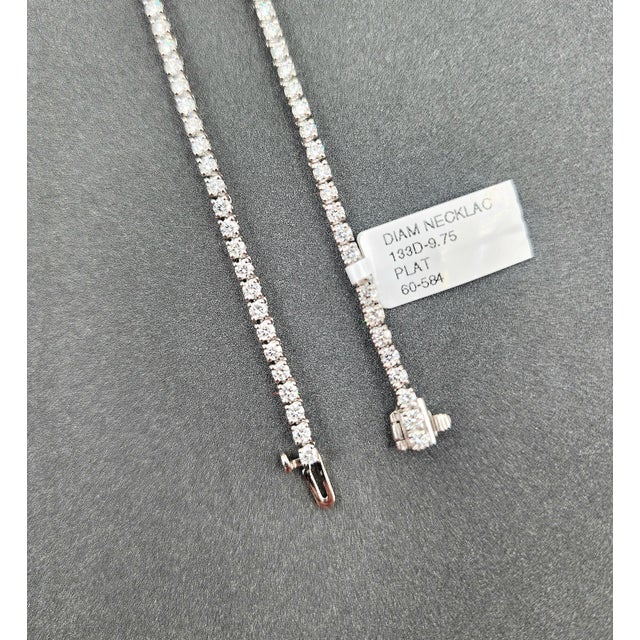 Metal 9.75 Ct Riviera Graduated Diamond Necklace For Sale - Image 7 of 9