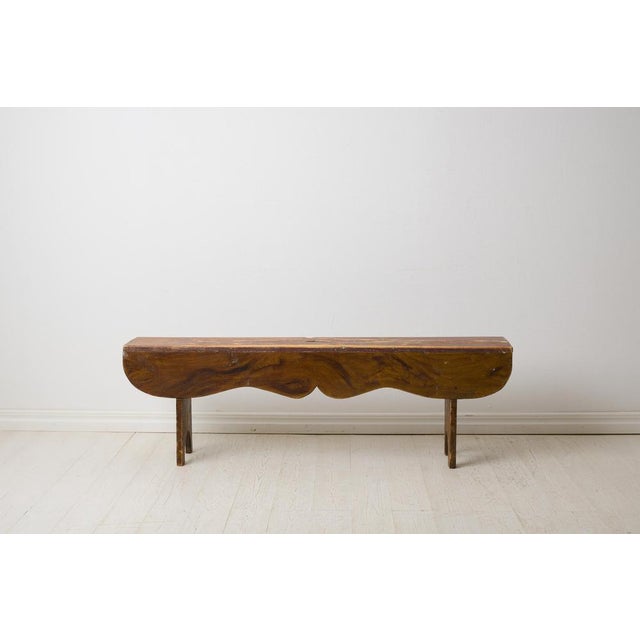 Antique Northern Swedish Country House Bench with Faux Paint For Sale - Image 5 of 10