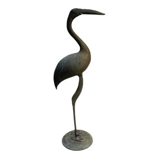 Brass Flamingo / Crane Statue For Sale