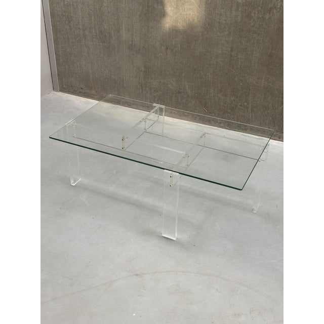 Vintage Coffee Table with Acrylic and Glass Top, 1960s For Sale - Image 9 of 9