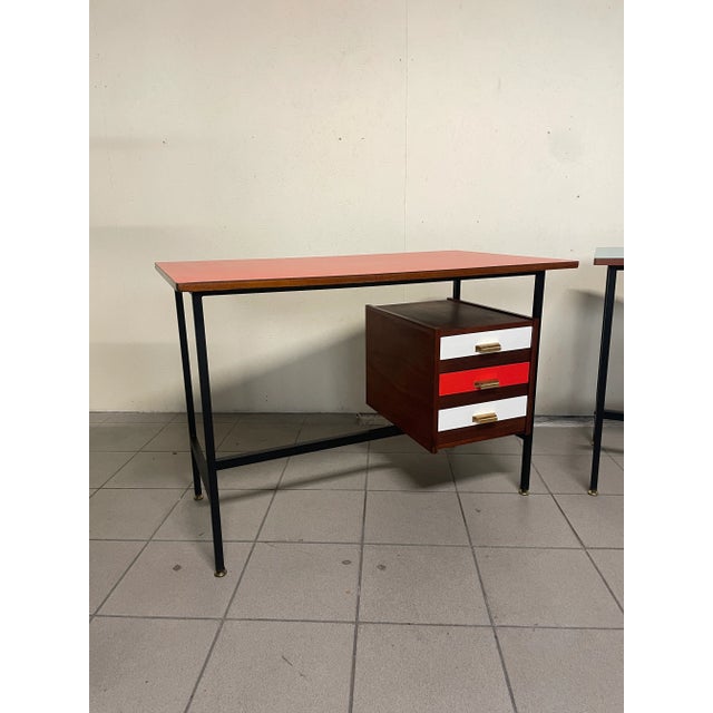 Black Desk with Colored Formica Top, 1960s For Sale - Image 8 of 11