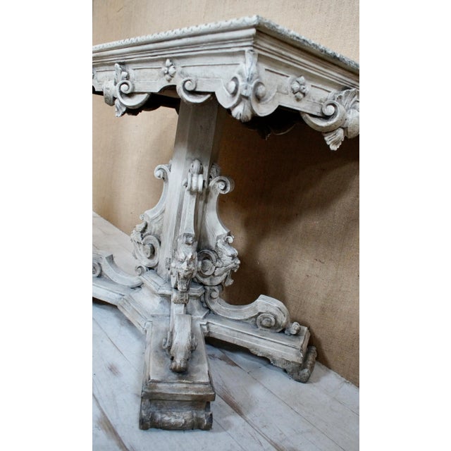 Victorian Baroque Style Italian Painted Faux Marble Centre Table For Sale - Image 6 of 13