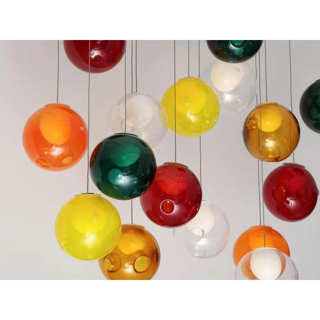 Glass 28:16 Bocci Ball Pendant Chandelier. For Sale - Image 7 of 12
