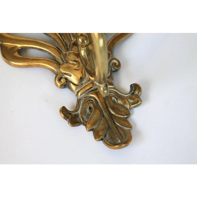 Metal Vintage Brass Candleholder Wall Sconces Andrea by Sadek - A Pair For Sale - Image 7 of 11