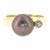 Late 20th Century 9.6mm Tahitian Cultured Pearl and Diamond Ring, Size 7 For Sale