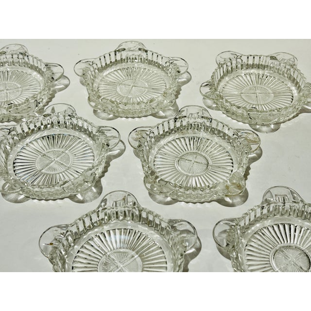 Anchor Hocking Set of 7 Vintage Anchor Hocking Queen Mary Clear Coaster/Personal Ashtray / Trinket Dish For Sale - Image 4 of 8
