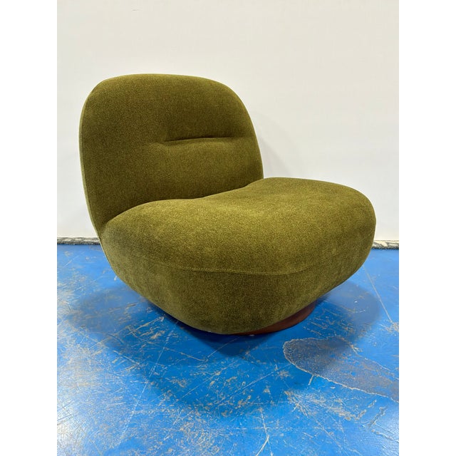 2020s Modern Cloud Swivel Chair Sage Green For Sale - Image 5 of 7