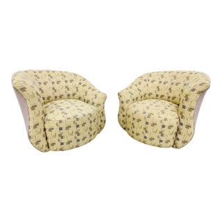 Post Modern Weiman Oversized Swivel Chairs - Set of 2 For Sale