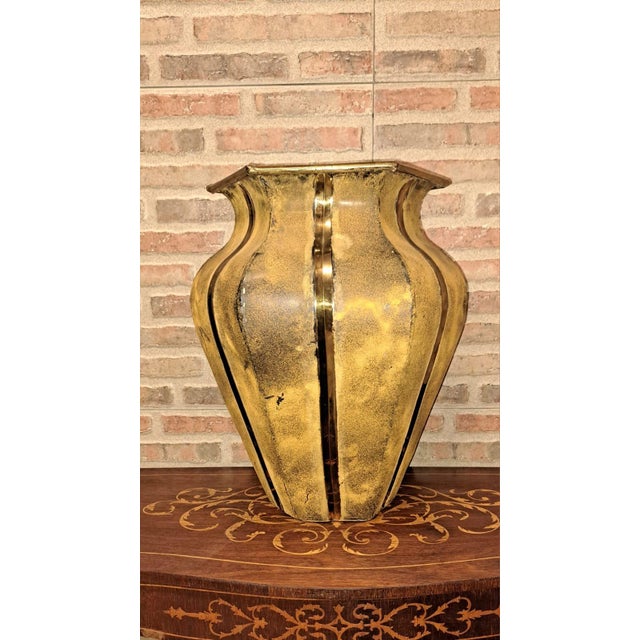 Gold Vintage Indian Vase in Brass, 1970s For Sale - Image 8 of 8