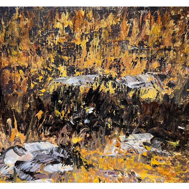 The artwork reflects the transition of leaves in autumn. The use of warm and vibrant colors captures the essence of the...