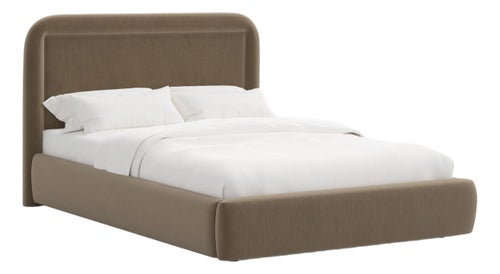 Stoffer Home x Cloth & Company Marisa Platform Bed in Performance Velvet Walnut - California King