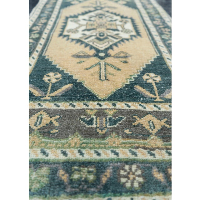 Textile Turkish Mini Rug Oriental Hand Knotted Vintage Rug 1'8" x 3'4" #16891 For Sale - Image 7 of 8