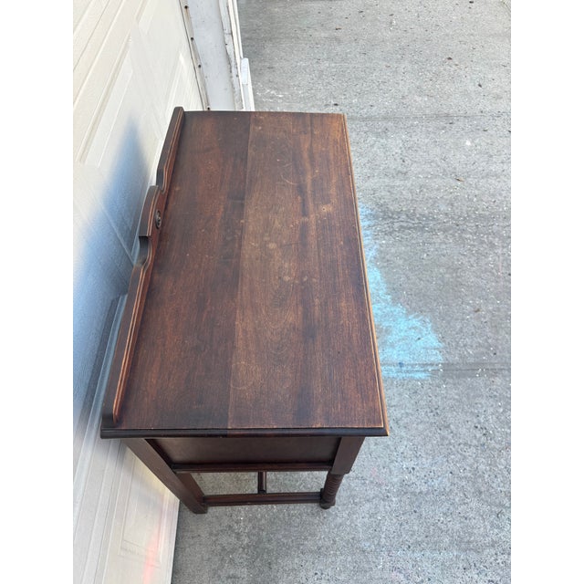 Wood Vintage Cabinet | Server Sideboard | Early American Style Bar Cabinet | Entryway Storage Console For Sale - Image 7 of 10