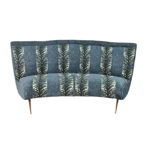 Italian Semicircular Sofa with Feet in Brass, 1950s