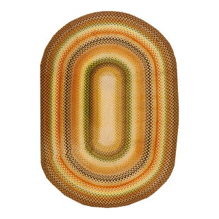 1930s American Braided Rug 7'6" X 10'6" For Sale