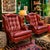 Late 20th Century Pair of Classic Leather Furniture Tufted Oxblood Leather Wingback Library Lounge Chairs With Brass Nailhead Trim, Circa 1980s For Sale - Image 5 of 14