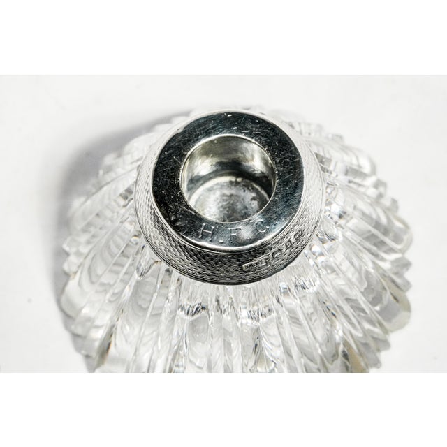 Lovely Victorian Antique Cut Crystal English Sterling Silver Match Holder Home Decor Tobacciana For Sale In New York - Image 6 of 16
