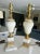 1940s Pair French Gilt Alabaster Table Lamps For Sale - Image 5 of 12