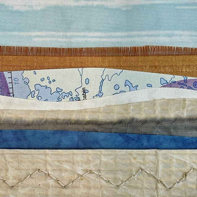 Contemporary Semi-Abstract​ Mixed Media Nautical Sailcloth Landscape​ - By JJ-Hogan | Behold the Beauty of the World For Sale - Image 4 of 7