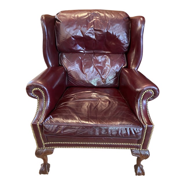 Leather Hancock and Moore Comfy Wingback Chair Chairish