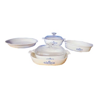 Vintage Blue Corn Flower Corning-Ware - 8 pcs For Sale