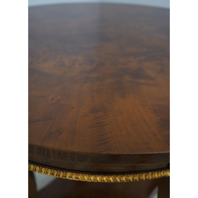 Round Italian Burl Walnut Neoclassical Center Lamp Table For Sale - Image 9 of 13