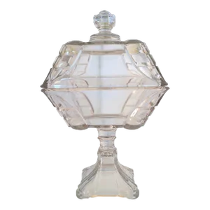 Late 19th Century Large Adams & Co. Lidded Glass Compote