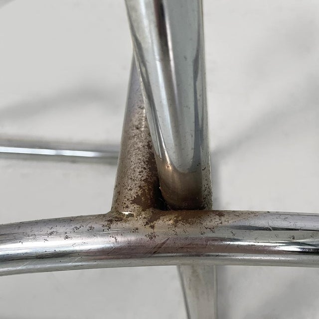 Italian Bar Stool with Brown Leather Bicycle Seat and Chromed Metal, 1970s For Sale - Image 12 of 18