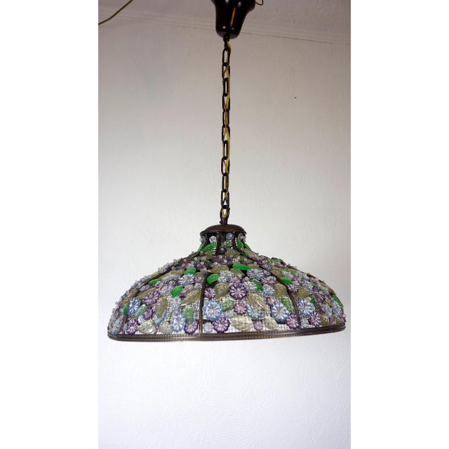 Brown Burnished Brass and Crystal Chandelier from Palwa, 1950s For Sale - Image 8 of 12