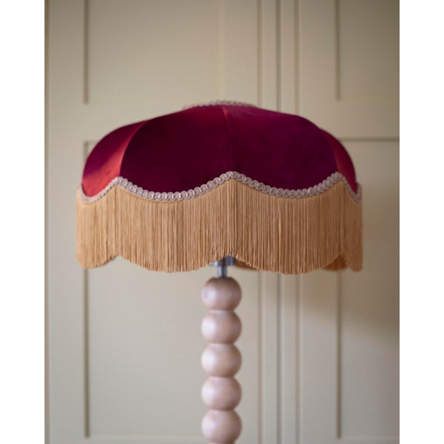Not Yet Made - Made To Order The Burgundy Fringed Lampshade - Large For Sale - Image 5 of 6