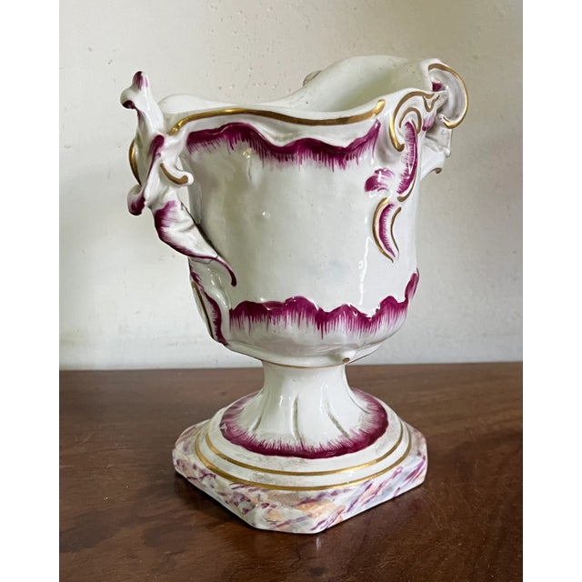 Purple Antique 18th Century German Rococo Ludwigsburg Porcelain Puce Urn Vase For Sale - Image 8 of 12