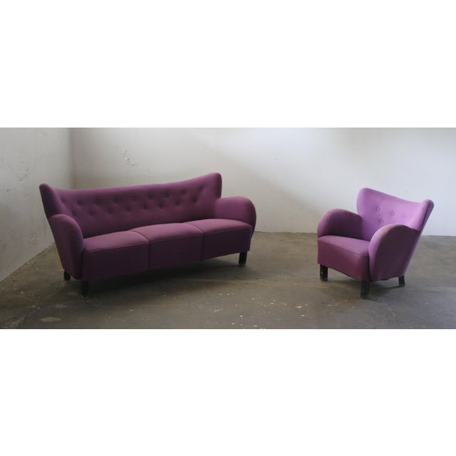 Beautiful Sofa in the style of Flemming Lassen and Fritz Hansen. It is not documented who did produce and design this set,...