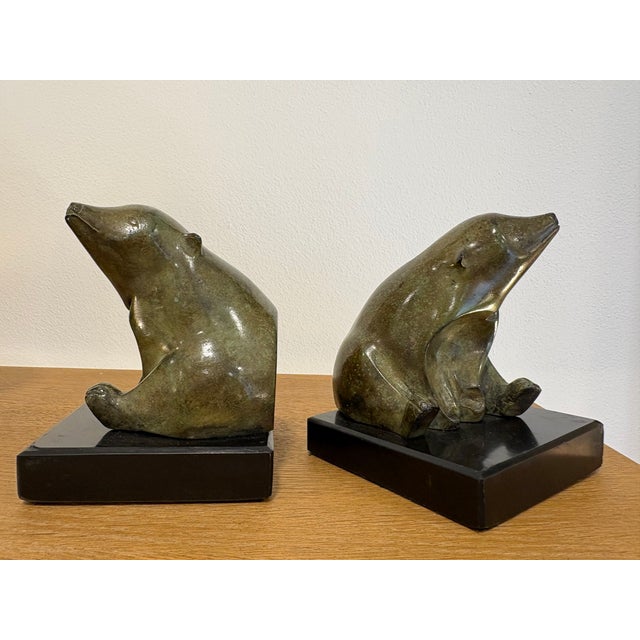 1940s Vintage Bookends in Marble, 1935 For Sale - Image 5 of 10